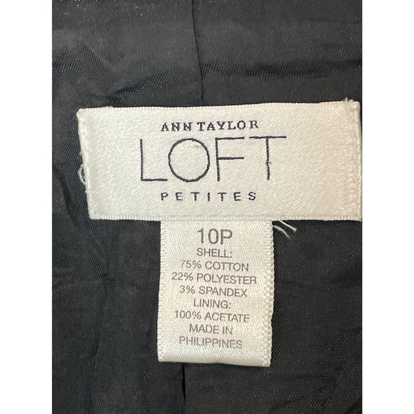 ANN TAYLOR LOFT Denim 3/4 Length Sleeved Blazer Size 10P - Picture 3 of 8